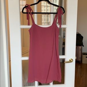 Reformation mini dress with bow tie straps